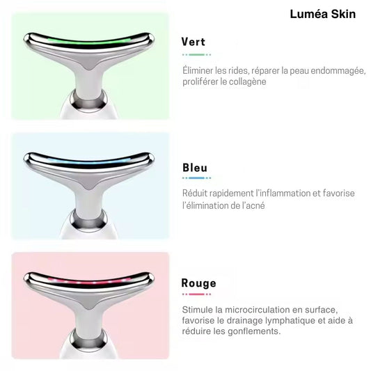 LuméaLift-Appareil de Beauté Cou EMS & LED Effet Lifting Naturel & Raffermissant