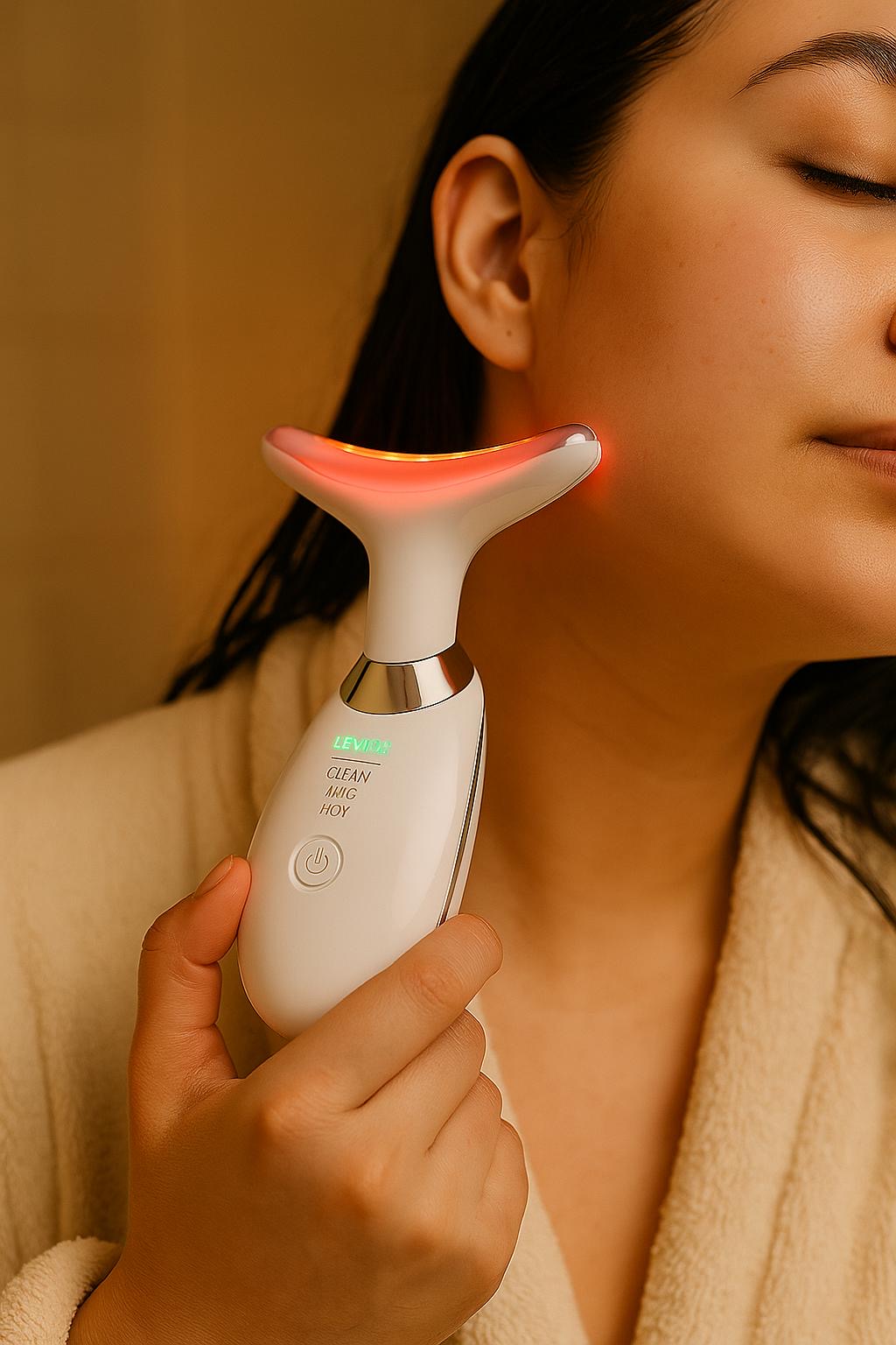 LuméaLift-Appareil de Beauté Cou EMS & LED Effet Lifting Naturel & Raffermissant